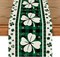 Green Clover Buffalo Plaid Shamrocks St.Patrick's Day Table Runner, Seasonal Kitchen Dining Table Decoration for Indoor Home Party 13x72 Inch